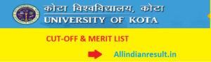 Kota University B.com Cut-off & Merit List 1st/2nd/3rd 2022-23