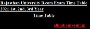Rajasthan University B.com Time Table 2023