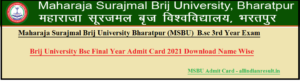 Brij University Bsc 3rd Year Admit Card 2023 Download Name Wise @msbrijuniversity.ac.in