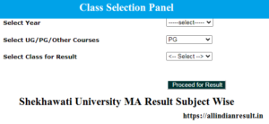 Shekhawati University MA Previous Year Result 2022 Subject Wise Declare