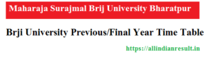Brij University PG Time Table 2023