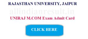 Rajasthan University Mcom Previous Year Admit Card 2023