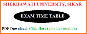 Shekhawati University Bsc 3rd Year Time Table 2023