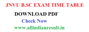 JNVU Bsc 2nd Year Time Table 2023 | Jnvuonline B.sc Exam Date Sheet pdf