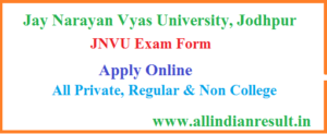 JNVU Bcom 2nd Year Exam Form 2023 Fill Online Regular & Private