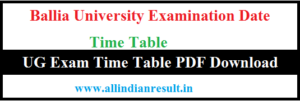 JNCU Bsc 1st Year Time Table 2023 Ballia University B.sc Part 1 Date Sheet PDF