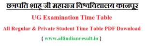 Kanpur University Bsc 1st Year Scheme 2023 (Date Sheet)