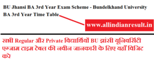 BU Jhansi BA 3rd Year Exam Scheme 2023 - Bundelkhand University BA 3rd Year Time Table