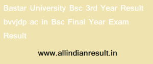 Bastar University Bsc 3rd Year Result 2023 bvvjdp.ac.in Bsc Final Year Exam Result