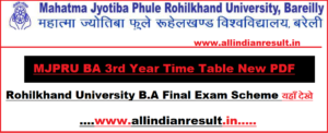 MJPRU BA 3rd Year Time Table 2023 | Rohilkhand University B.A Final Exam Scheme यहाँ देखे