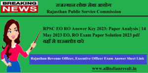 Rpsc Eo Ro Answer Key Paper Analysis May Eo Ro Exam