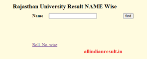 result.uniraj.ac.in BA 1st Year Result 2024 | Rajasthan University BA 1st Year Result Name Wise