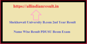 PDUSU Bcom 2nd Year Result 2024 Pandit Deendayal University Result Bcom 2nd Year