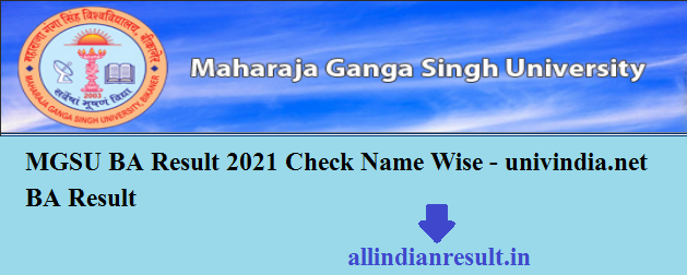 MGSU BA Final Year Result 2024 Download Name Wise Mgsubikaner.ac.in