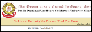 PDUSU MSc Time Table 2024