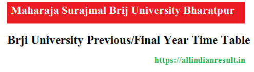 Brij University Time Table 2024 Mcom Previous & Final Year Pdf Download