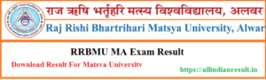 Matsya University MA Final Result 2024 Raj Rishi Bhartrihai Matsya University Alwar Result