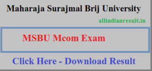 Brij University Bhartpur Mcom Final Year Result 2023