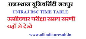 Rajasthan University Bsc 2nd Year Time Table 2024