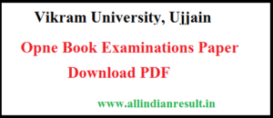 Vikram University Opne Book Exam Paper 2024 Download Question Paper BA Bsc Bcom