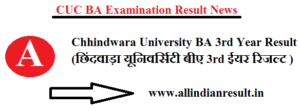 Chhindwara University BA 3rd Year Result 2024 (छिंदवाड़ा यूनिवर्सिटी बीए 3rd ईयर रिजल्ट )