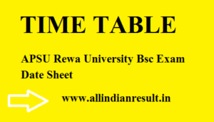 APSU Bsc 3rd Year Time Table 2024 (अवधेश प्रताप सिंह विश्वविद्यालय बीएससी फाइनल ईयर टाइम टेबल)