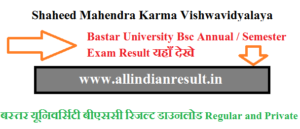 Bastar University Bsc 1st Year Result 2024 [OUT] Shaheed Mahendra Karma Vishwavidyalaya Result