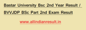 Bastar University Bsc 2nd Year Result 2024 BVVJDP BSc Part 2nd Exam Result