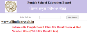 Punjab Board Class 8th Result 2024 Name & Roll Number Wise (PSEB 8th Result Link @indiaresults)