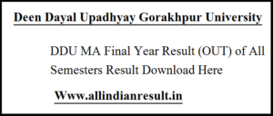 DDU MA Final Year Result 2024 (OUT) of All Semesters Result Download Here