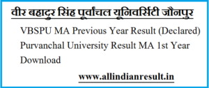 VBSPU MA Previous Year Result 2024 (Declared) Purvanchal University Result 2024 MA 1st Year Download  @www.vbspu.ac.in