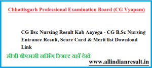 CG Bsc Nursing Result 2024 Kab Aayega - CG B.Sc Nursing Entrance Result, Score Card & Merit list Download Link vyapam.cgstate.gov.in