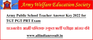 Army Public School Teacher Answer Key 2023 for TGT PGT PRT Exam 30 September & 01 October