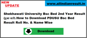 Shekhawati University Bsc Bed 2nd Year Result 2024