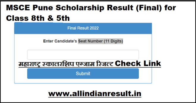 Msce Pune Scholarship Result 2024 Final For Class 8th And 5th