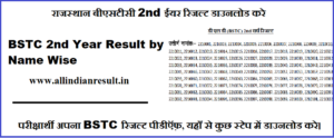BSTC 2nd Year Result 2024, Name Wise हुआ घोषित (Link), राजस्थान बीएसटीसी 2nd ईयर रिजल्ट 2024 कब आएगा News देखे