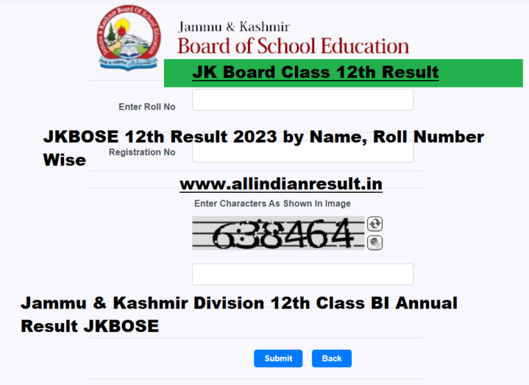 JKBOSE 12th Result 2024 by Name, Roll Number jkbose.nic.in