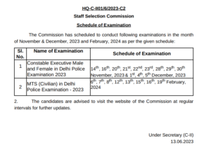 Delhi Police Constable Executive Exam Date 2023
