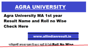 Agra University MA 1st year Result 2024 Name and Roll no Wise Check Here