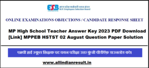 MP High School Teacher Answer Key 2023 PDF Download [Link] MPPEB HSTST 02 August Question Paper Solution