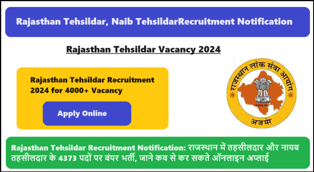 Rajasthan Tehsildar Recruitment 2024 Notification   Rajasthan Tehsildar Vacancy 2024 1024x560 